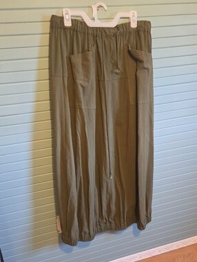 Women’s Olive Green Drawstring Pocket Skirt